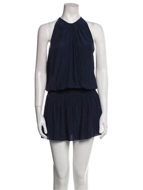 Ramy Brook Halterneck Mini Dress – Navy Blue – Size S